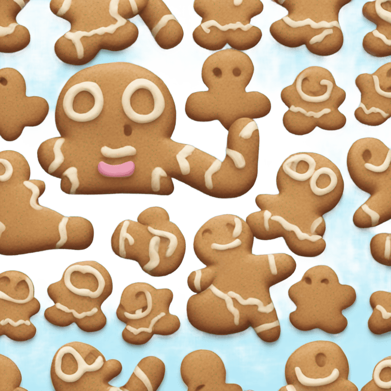 Pastel gingerbread man emoji