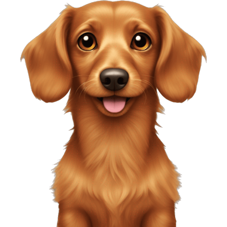 Scruffy ginger dachsund with dark brown eyes and brown eyelashes very cute  emoji