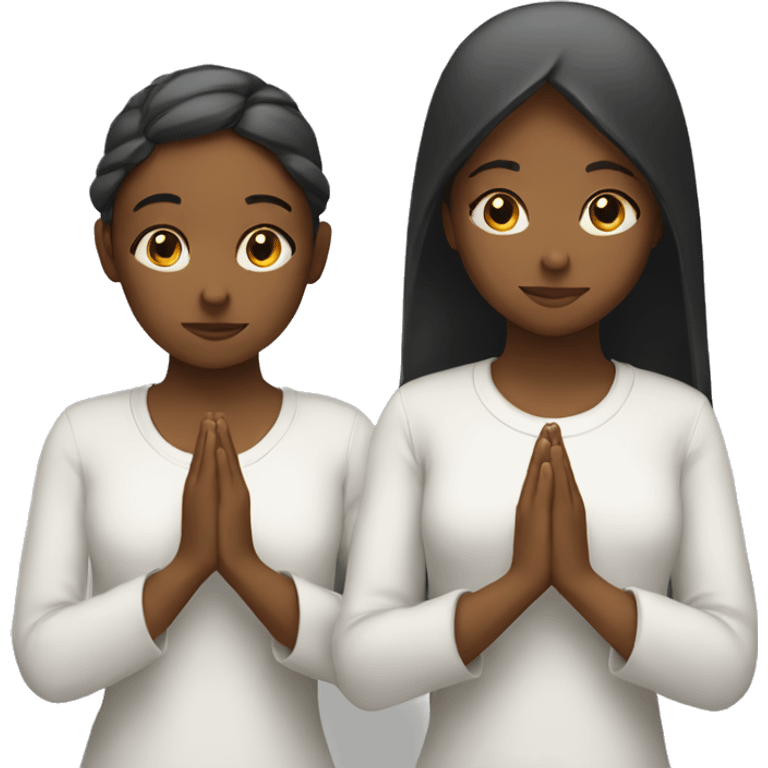 Two girls praying together emoji