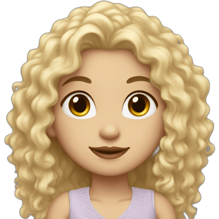 White skin color pakistani girl with black frizzy long hair emoji