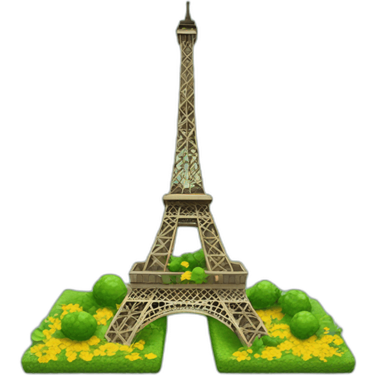 Tour Eiffel avec de l'hérbes emoji