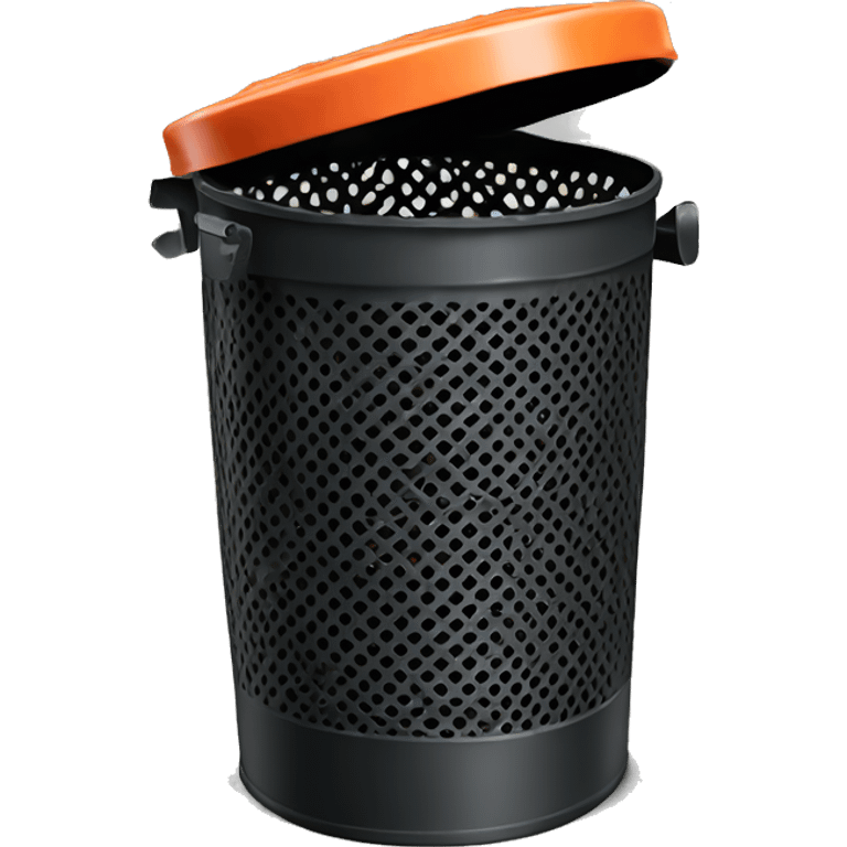 black mesh metal dustbin emoji