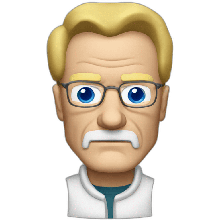 Walter white with blue eyes and blond barb emoji