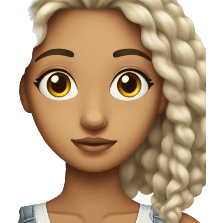 Pretty sāmoan girl with lash extensions on emoji