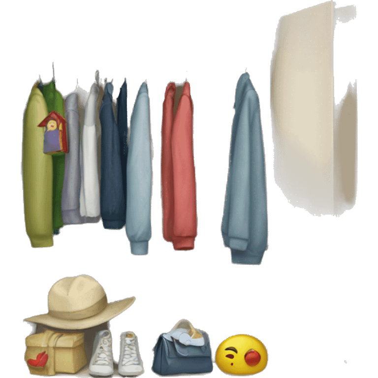 wardrobe with children's things emoji