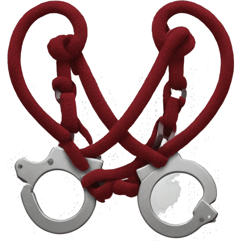 fuzzy handcuffs dark red emoji