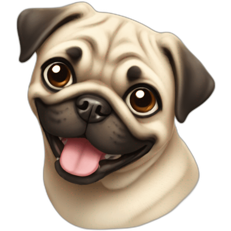 A happy pug emoji