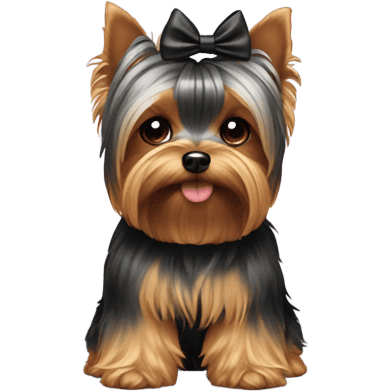 Yorkie with a bow on top of its head emoji