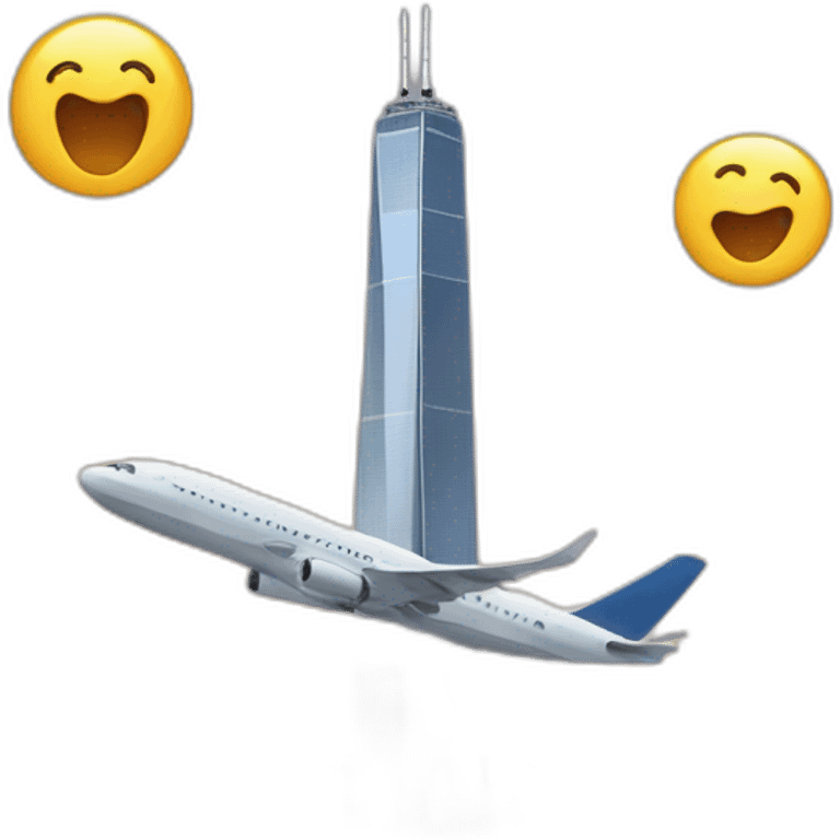 The twin tower and a plane emoji