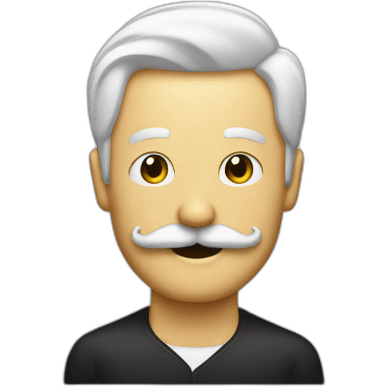 homme blanc avec une moustache noir de forme rectangulair emoji