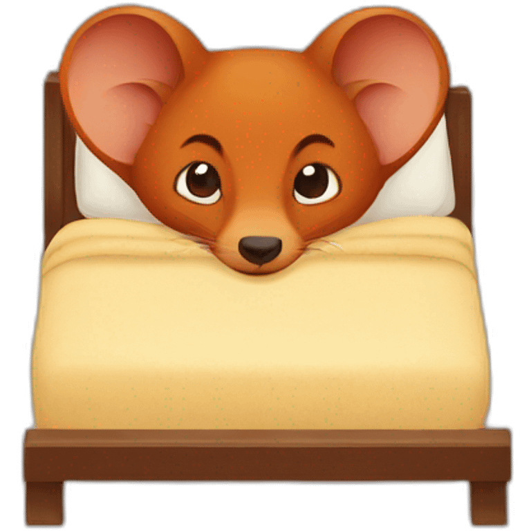 red mongoose in bed emoji