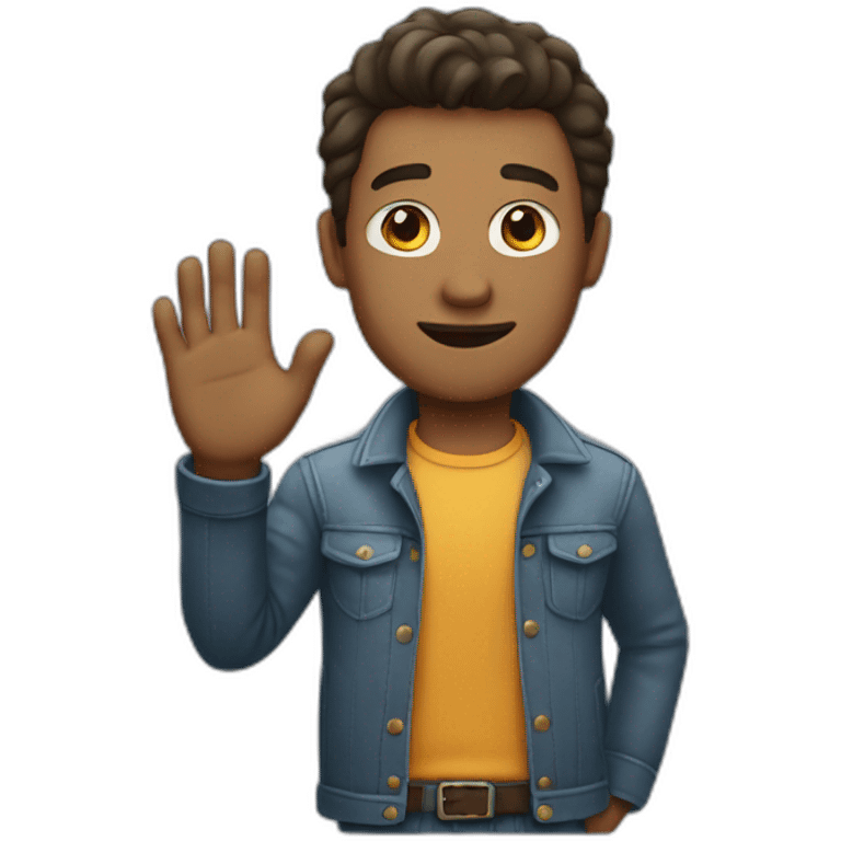 the man who raises his hand emoji