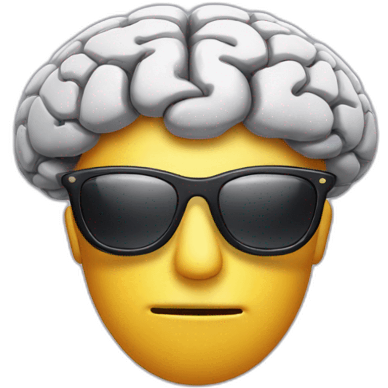 Brain wearing sunglasses emoji