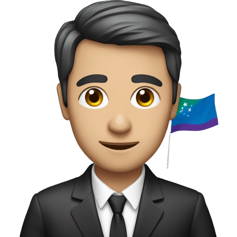 Radio presenter with Azerbaijan flag emoji