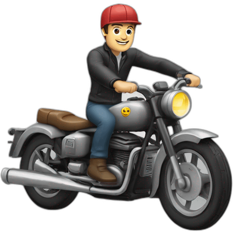 Pierre palmade sur une moto emoji