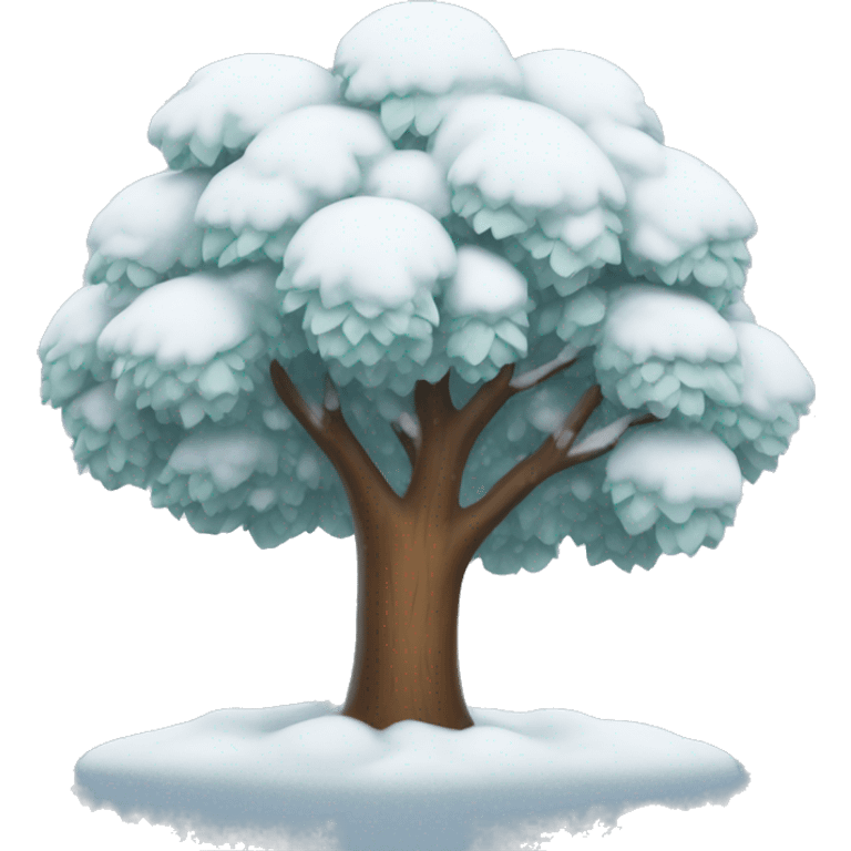 Trees covered by snow emoji