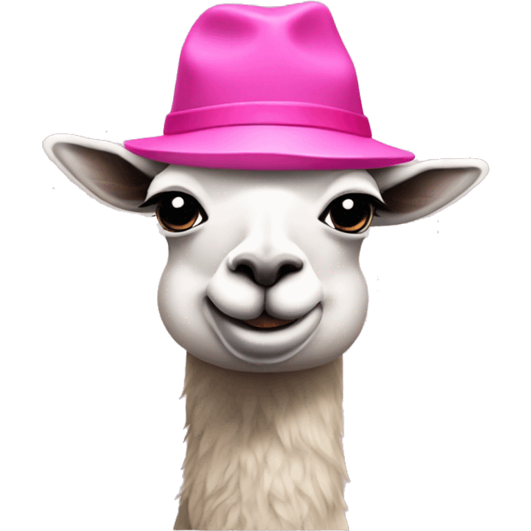 Lama with a pink hat  emoji