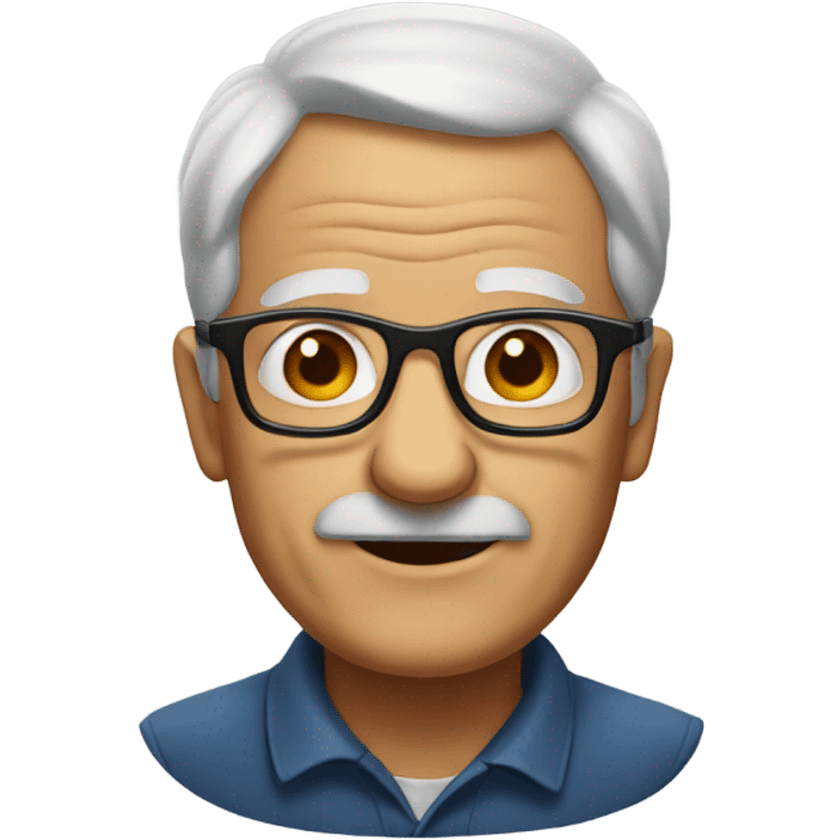 old man with glasses portrait emoji