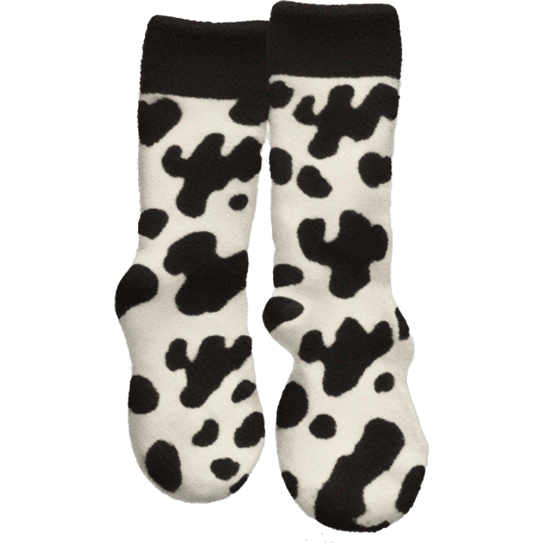 Realistic fuzzy cowprint socks  emoji