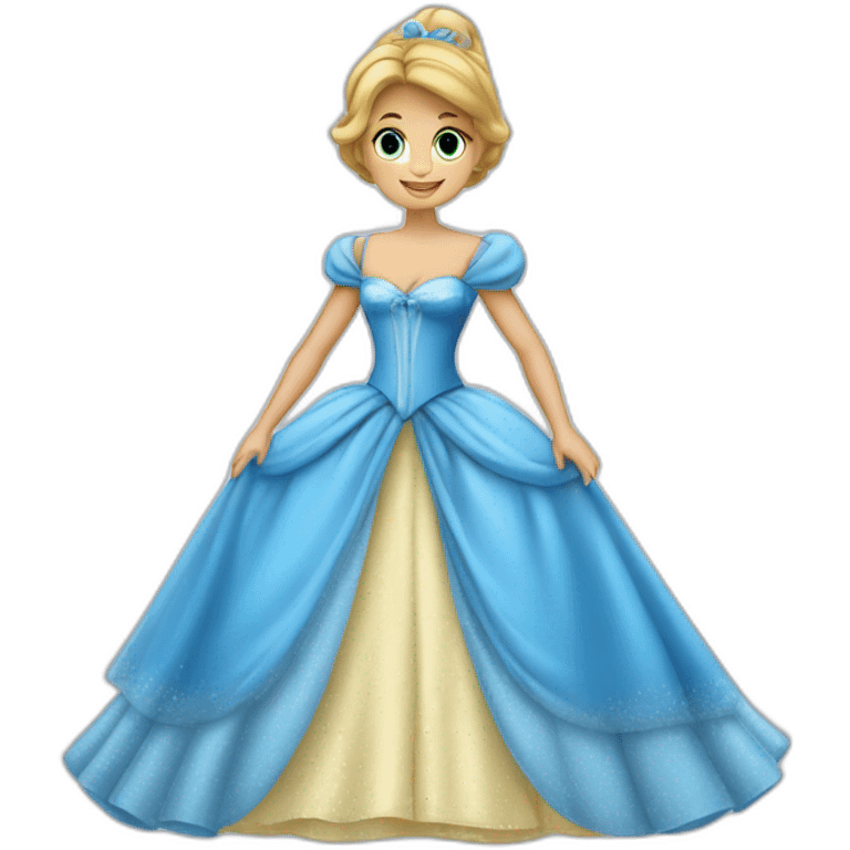 Cendrillon avec une robe bleu de bal  emoji