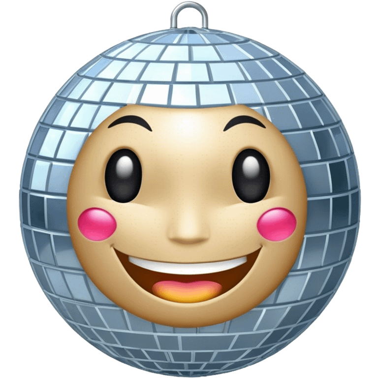 Disco ball with body and face emoji