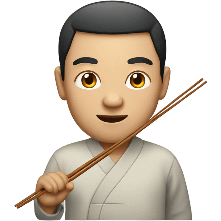 a chinese man with chopsticks emoji