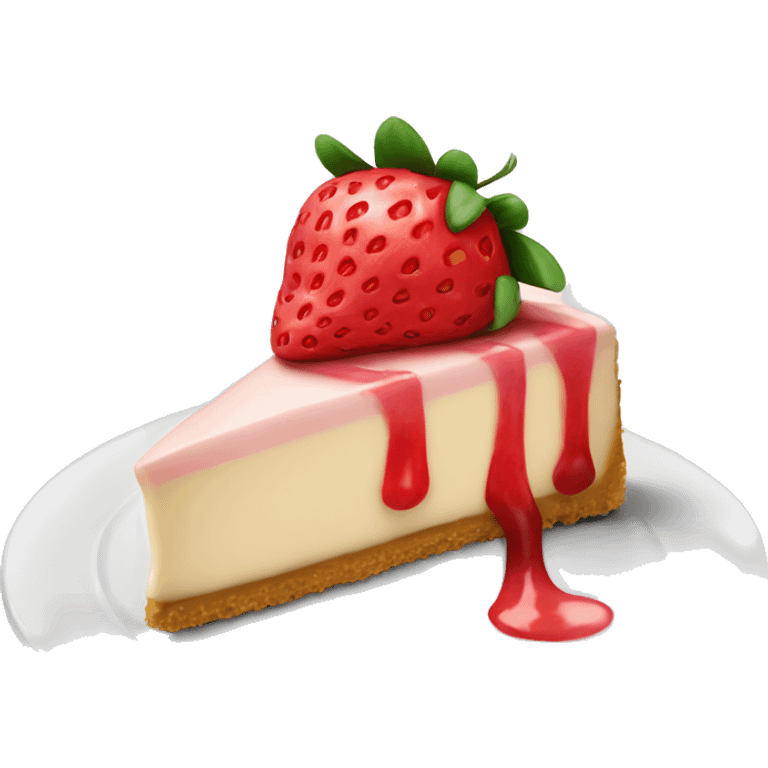 strawberry fost Cheesecake on a Plate emoji