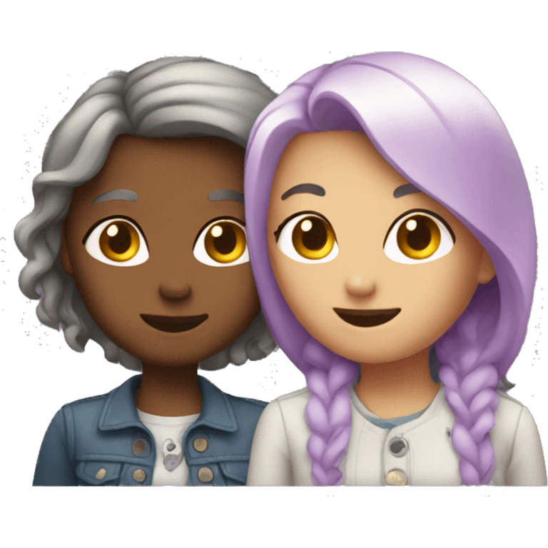 two lesbians. one is older emoji