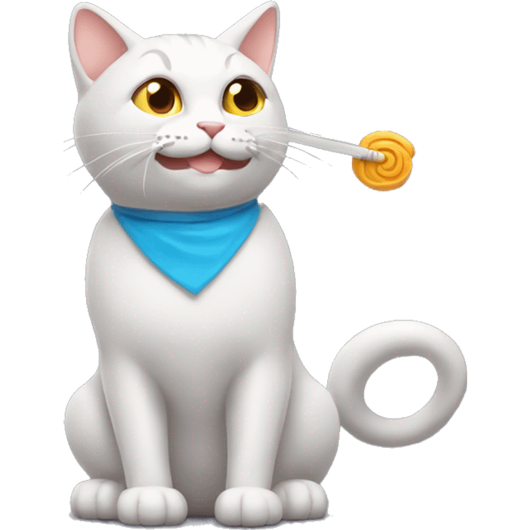 un amigable gato jugando con bolígrafo  emoji