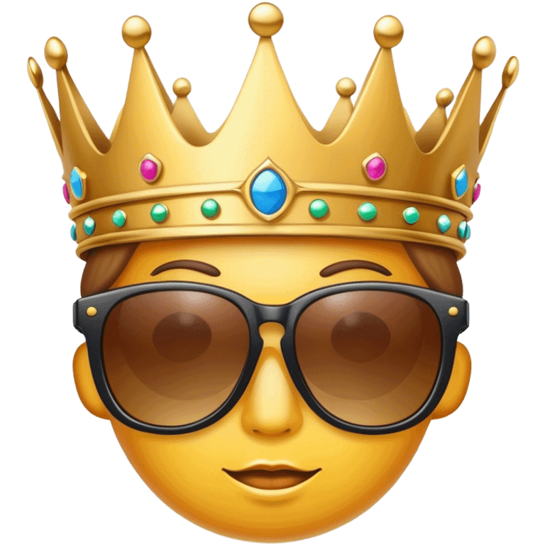 crown with sunglasses  emoji