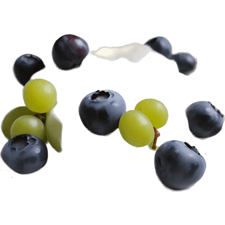 yoghurt bowl with grapes and blueberries emoji