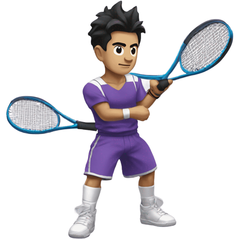 Gohan with tennis racket emoji