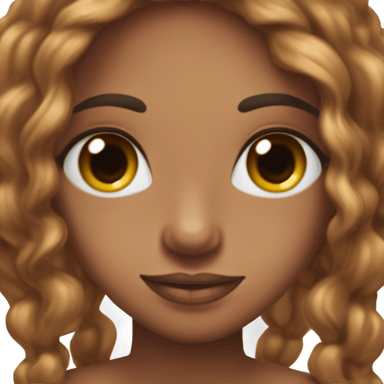 cheuveux marron avec yeux marron et beau blanche un peu bronzer emoji