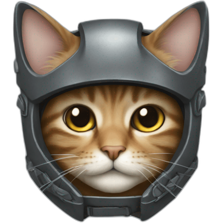 A cat in iron maider clothing emoji