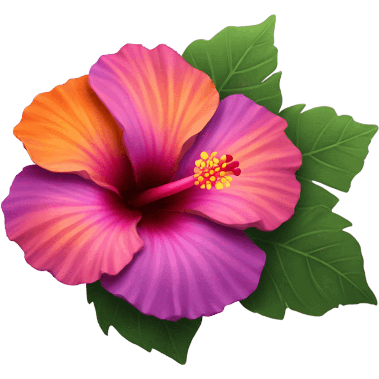 Purple pink and orange gradient hibiscus emoji