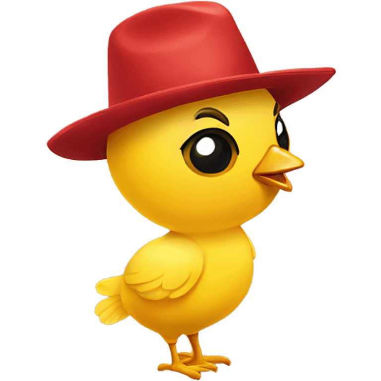 Yellow feminine chicky with long eyelashes communist hat emoji