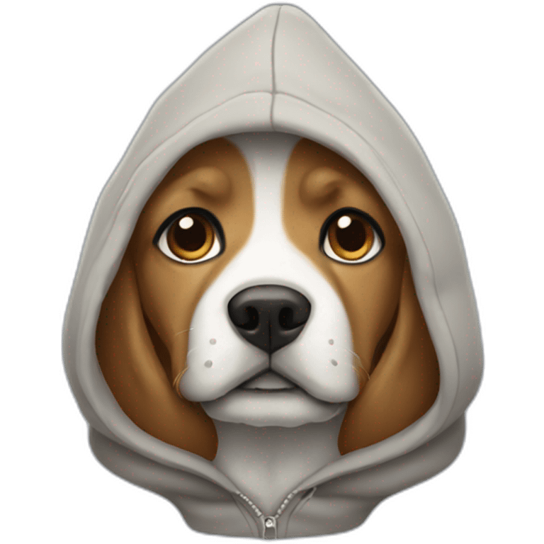 Dog wearing a hoodie  emoji