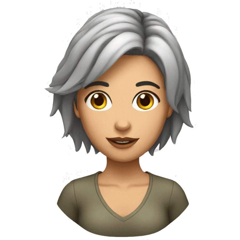 chica con cabello mediano de piel blanca con pecas emoji