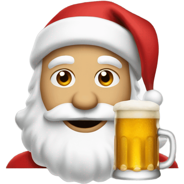 Christmas Santa with beer emoji