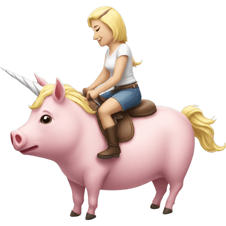 unicorn riding a pig emoji