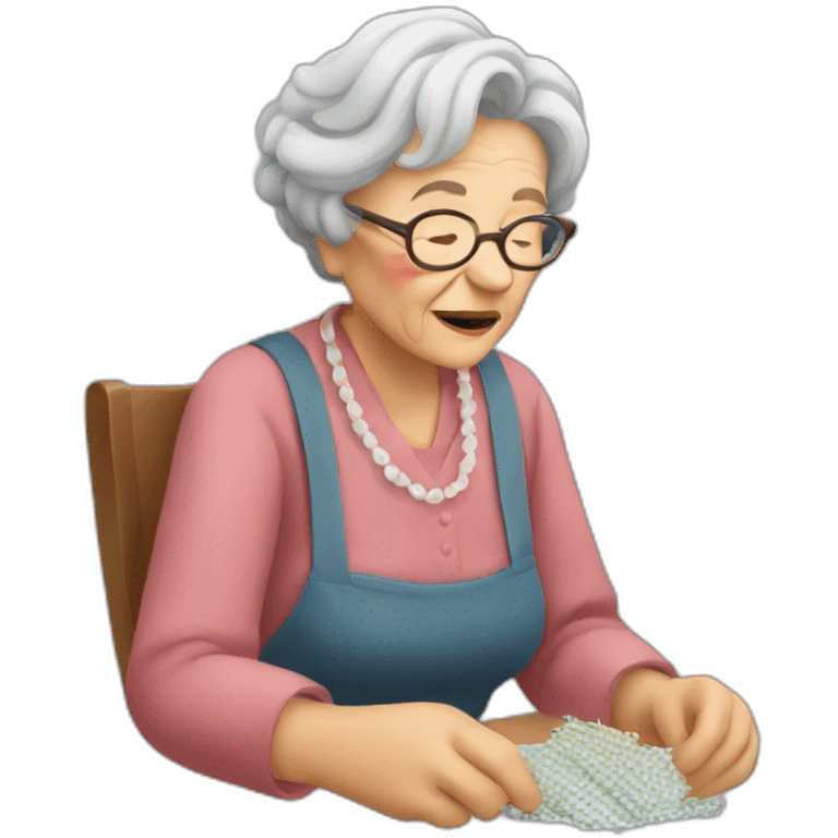 Grandma smocking emoji