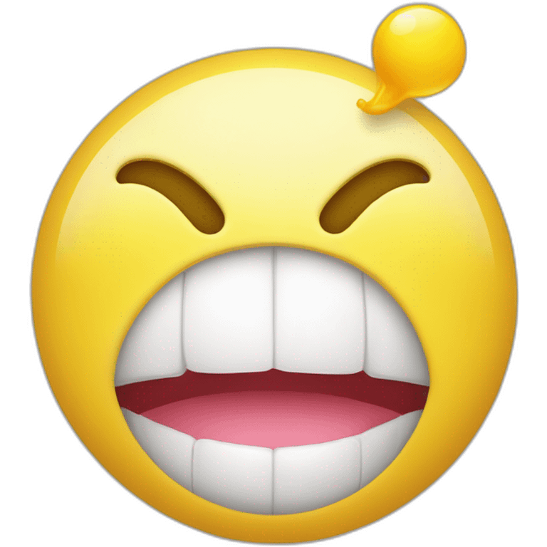 Emoji jaune faisant une Bulle de Chewing-gum avec sa bouche emoji