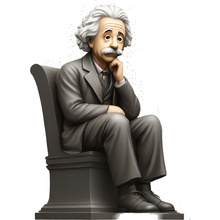 sitting philosopher-statue as albert einstein emoji