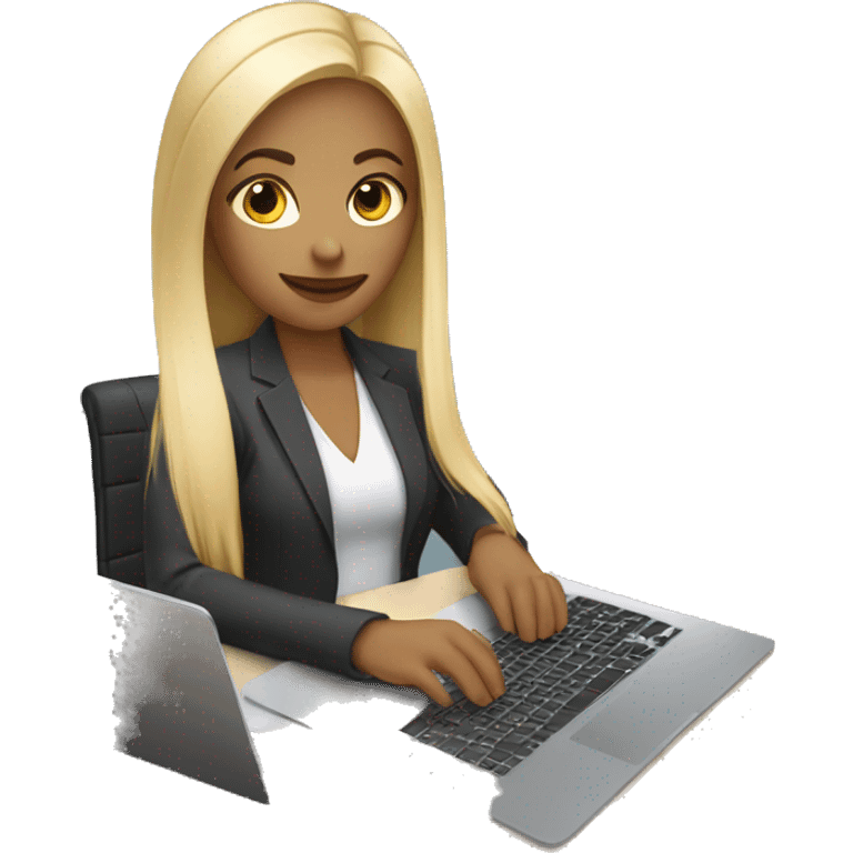 SOCIAL MEDIA MANGER,  A GIRL WITH BLONDE HAIR HOLDING LAPTOP AND A PHONE emoji