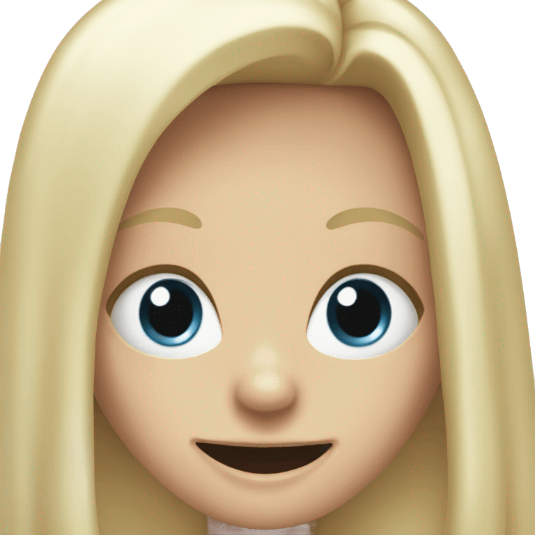 white blond girl with big teeth emoji