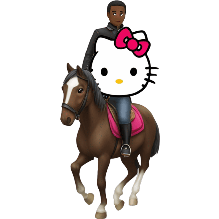 hello kitty on a bay horse emoji