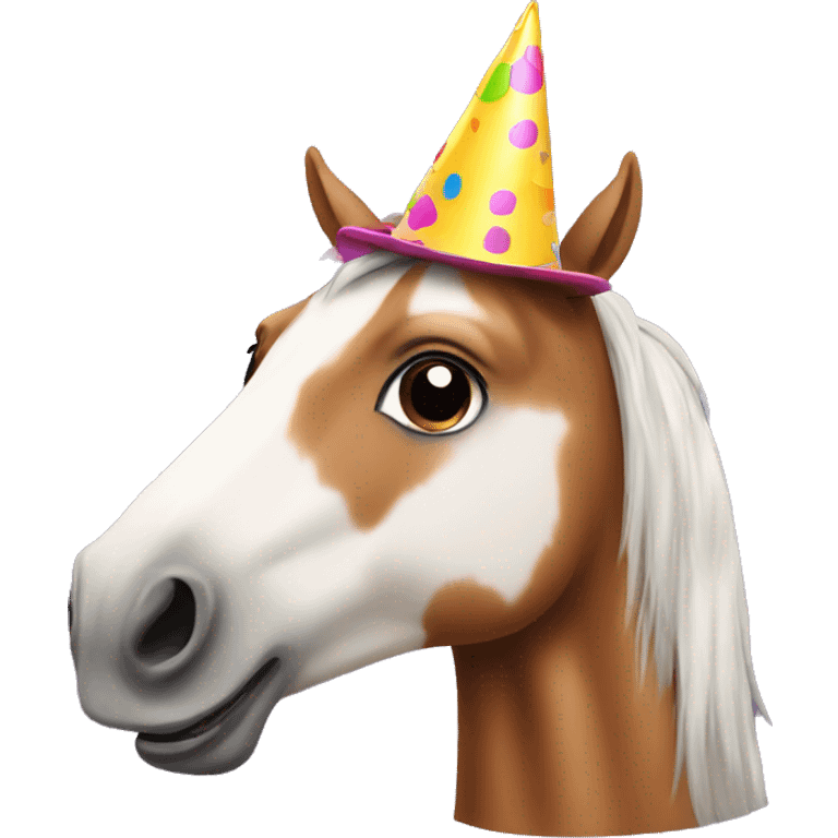 Horse with party hat  emoji