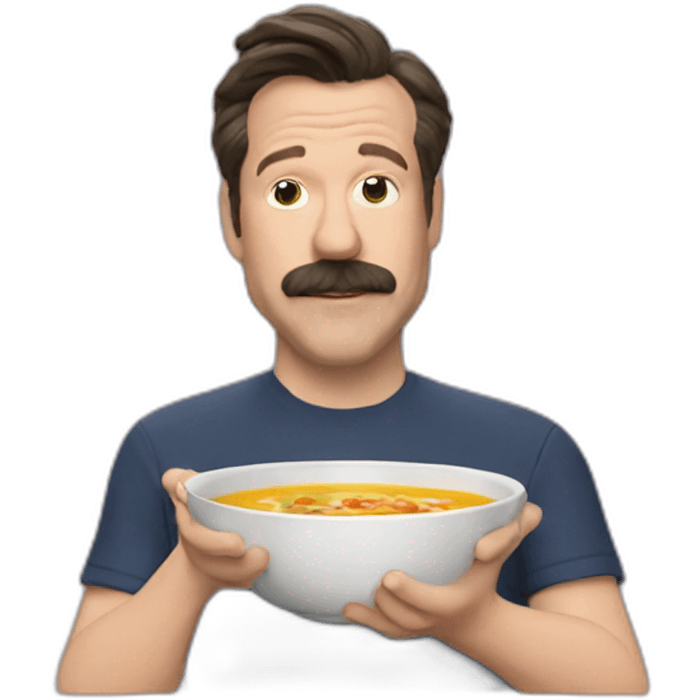 Ted lasso eating chicken soup  emoji