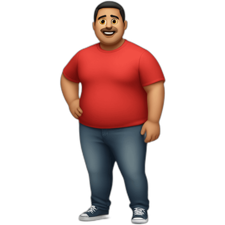 Fat latino Guy with red pants emoji