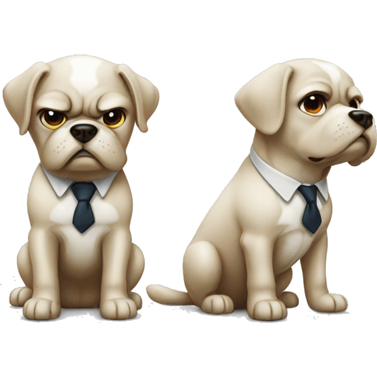 Dog angry whit tie  emoji